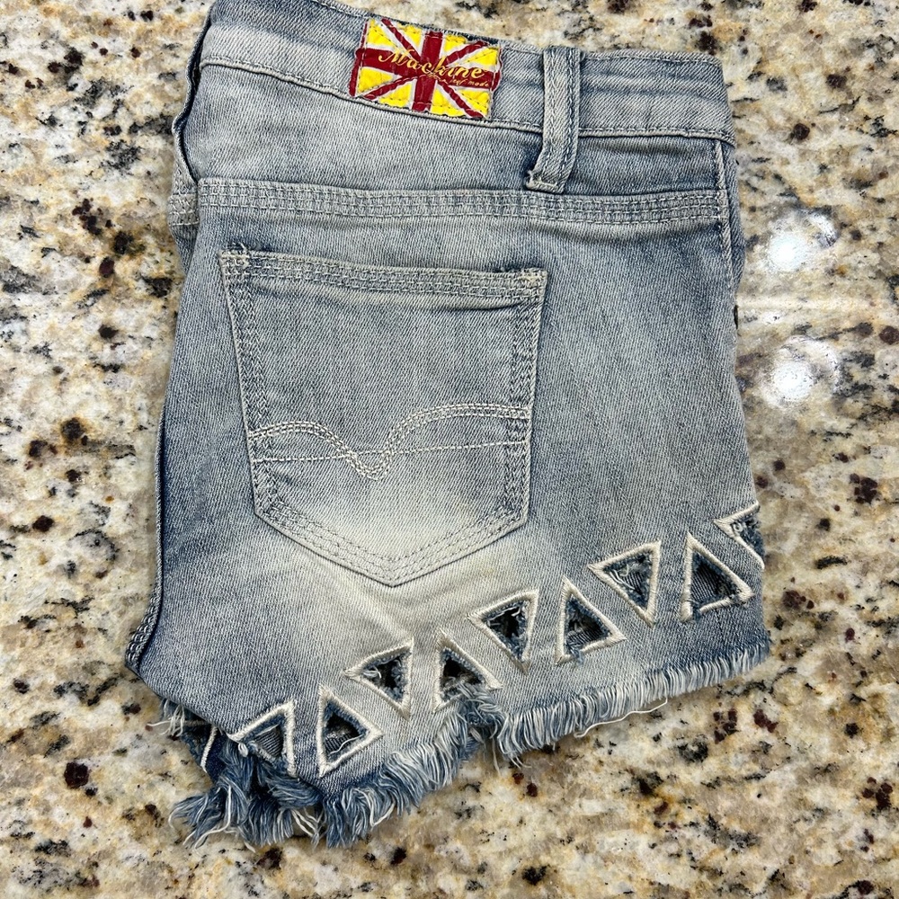 Embroidered Denim Shorts